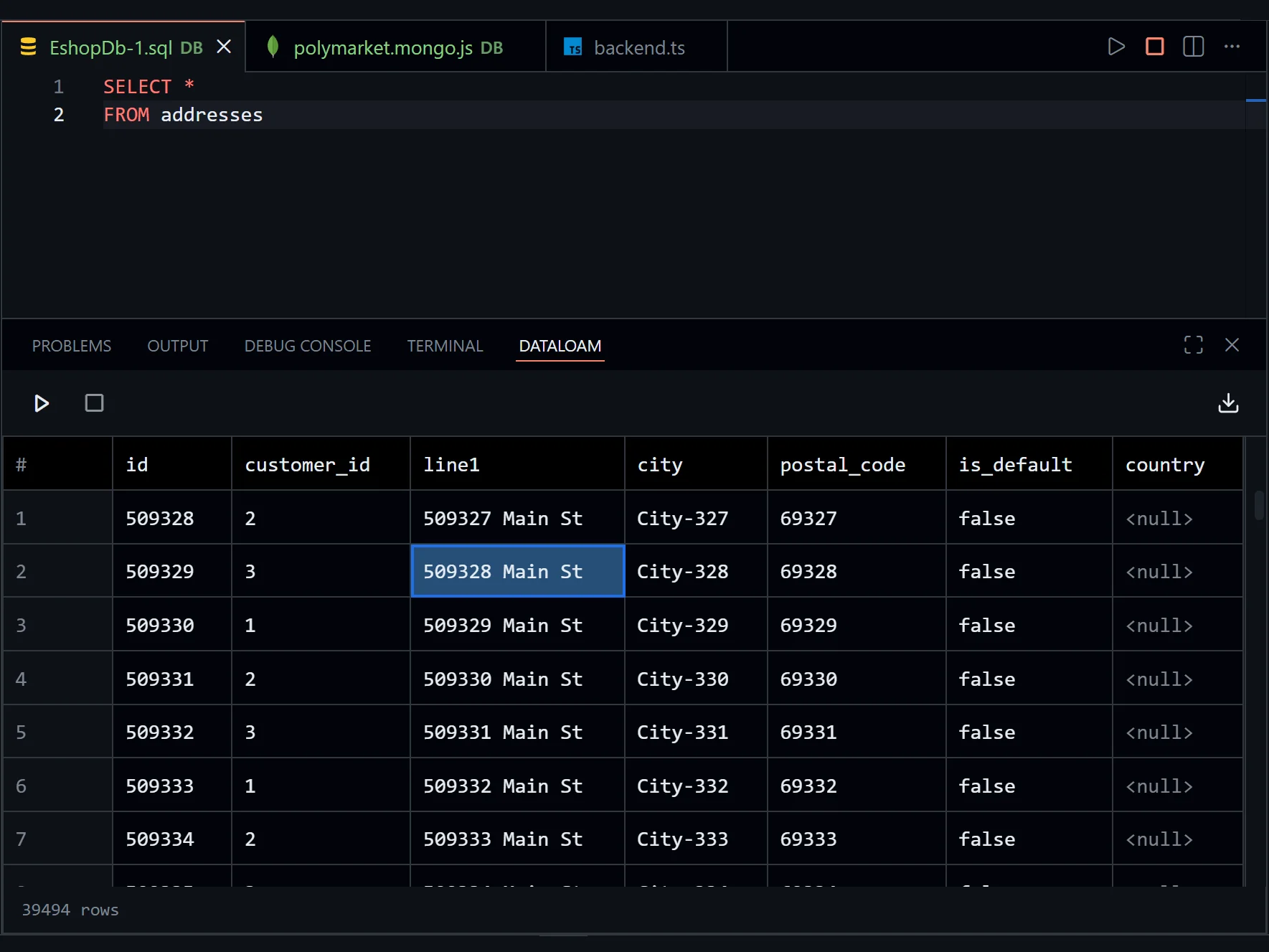 DataLoam simple database UI